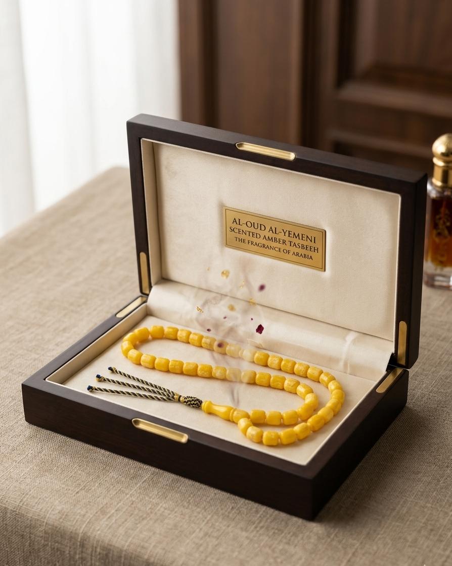 سبحة كهرمان معطرة فاخرة – إصدار خليجي مميز ✨