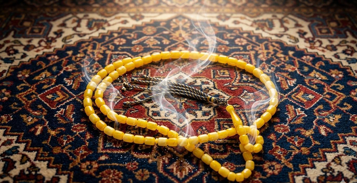 سبحة كهرمان معطرة فاخرة – إصدار خليجي مميز ✨