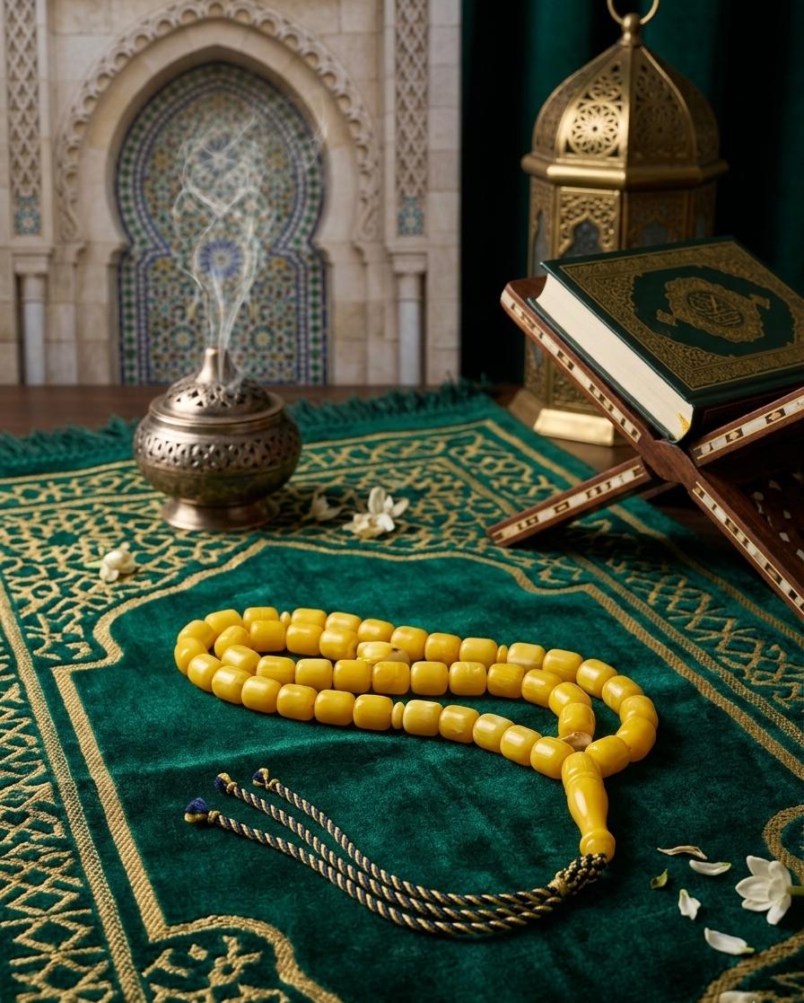 سبحة كهرمان معطرة فاخرة – إصدار خليجي مميز ✨